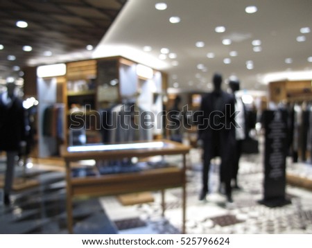 Abstract blur modern luxury shopping mall department store,Zone men and Zone women, shopping center luxury blur background