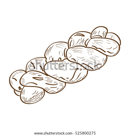 Isolated retro hand drawn bread, Vector illustration