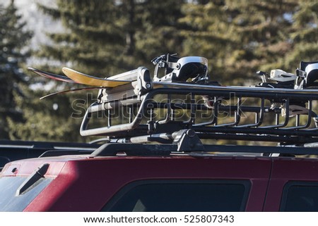 Ski and Snowboard on Vehicle Rack