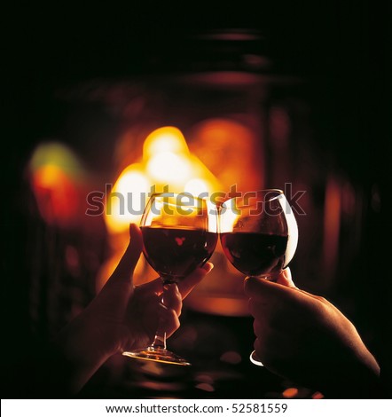 toast with red wine Royalty-Free Stock Photo #52581559