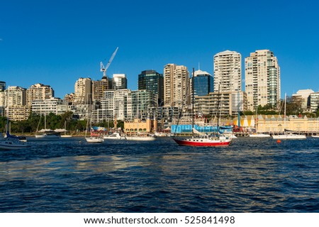 Sydney cityscape of Milsons point and Lavender bay. Urban landscape