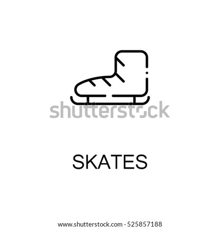 Skates flat icon. Single high quality outline symbol of winter for web design or mobile app. Thin line signs of skates for design logo, visit card, etc. Outline pictogram of winter sport