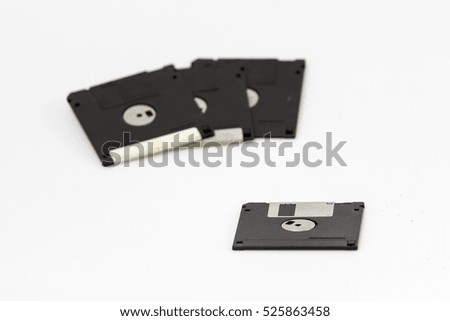 Floppy disks on a white background