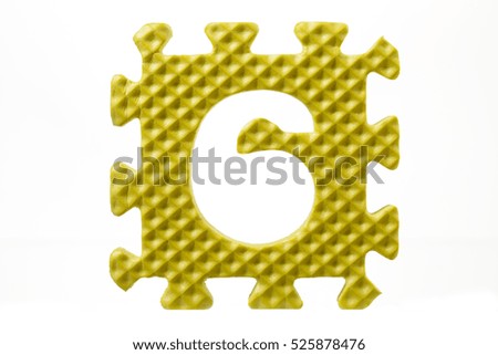 6 letter set isolated on white background