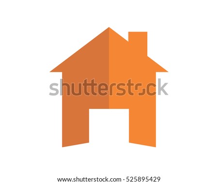 orange home house housing resident residential residence real estate image vector icon logo symbol