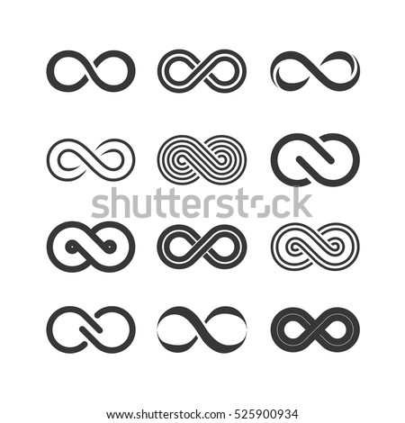 infinity symbols set vector design Royalty-Free Stock Photo #525900934