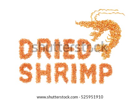  Dried shrimp isolated on a white background
