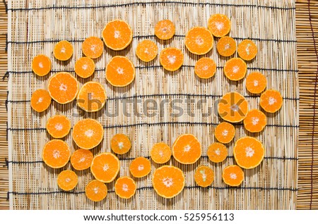  chinese mandarin oranges  nice composition on flat lay