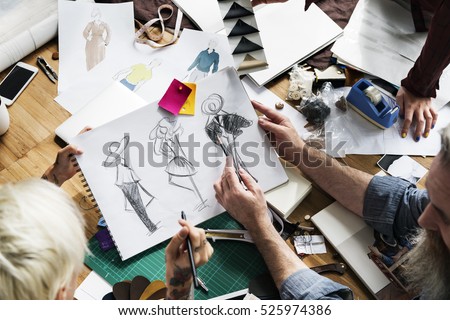 Fashion Designer Sketch Drawing Costume Concept