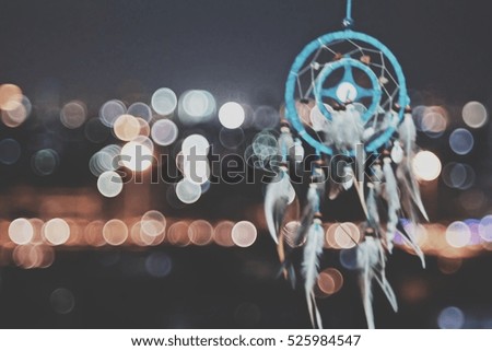 dream catcher and bokeh background selective focus and blurry