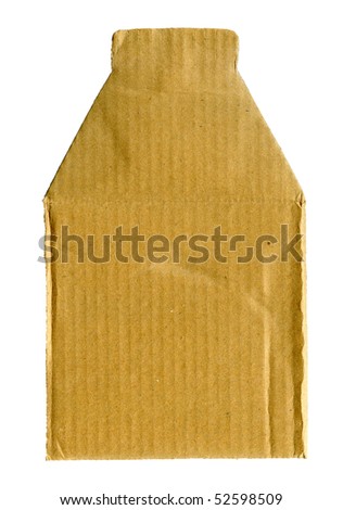 Cardboard label isolated on white background