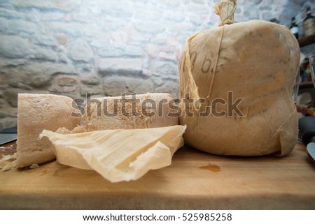 fossa cheese aged in caves in the autumn for three months produced typical Romagna Italy