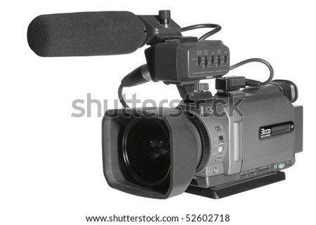 Video camera on a white