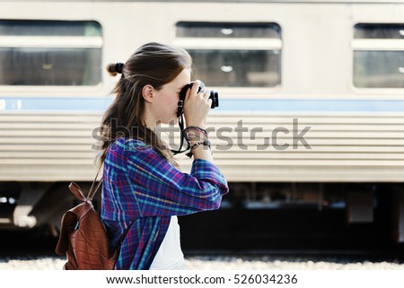 Girl Photographer Traveler Wanderlust Concept
