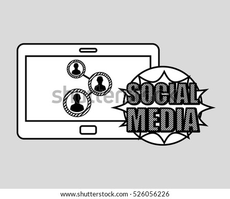 hand drawing group social media mobile vector illustration eps 10