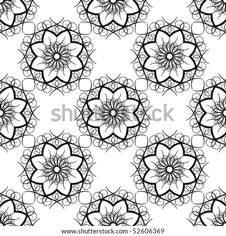 Seamless vector pattern. Abstract flower background.