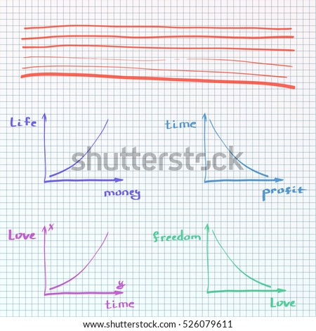 Doodle hand-drawn vector illustration of chart on white background.