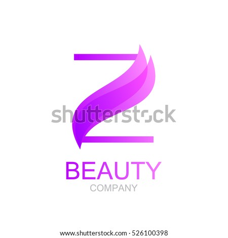 Abstract letter Z logo design template with beauty spa salons yoga, purple color