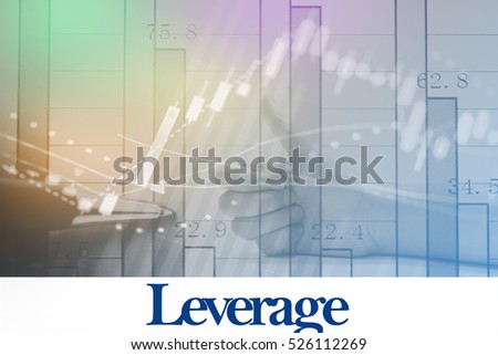 Leverage - Abstract digital information to represent Business&Financial as concept. The word Leverage is a part of stock market vocabulary in stock photo