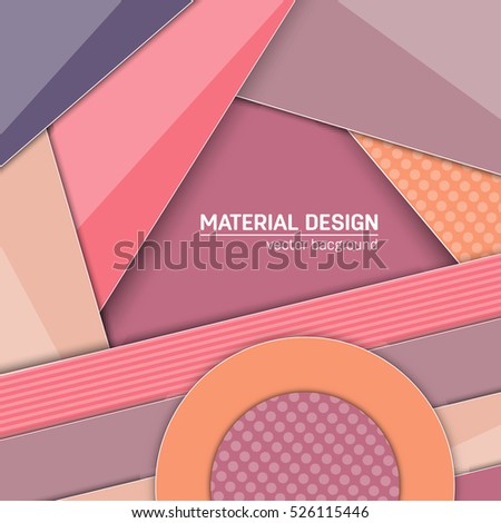 Vector material design background. Abstract creative concept layout template. For web and mobile app, paper art illustration, style blank, poster, booklet. Motion wallpaper element. Flat ui