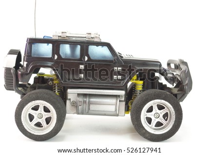 Radio-controlled car. Four-wheel drive car model.