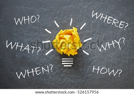 Who, what, when, where, how and why questions  Royalty-Free Stock Photo #526157956