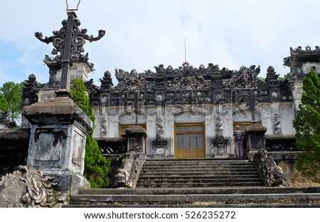 imperial tomb of emperor khai dinh hue Royalty-Free Stock Photo #526235272