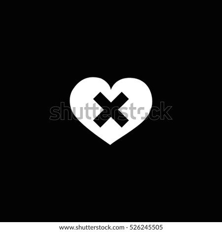 heart plaster icon, isolated, white background