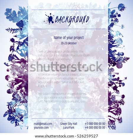 Watercolor winter leaves - template christmas banner