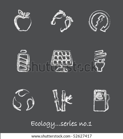 Ecology chalkboard icons...series no.1
