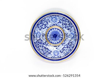pottery porcelain on white background Royalty-Free Stock Photo #526291354