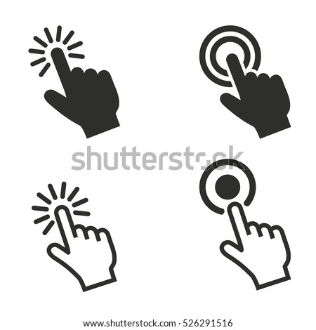 Touch vector icons set. Illustration isolated for graphic and web design. Royalty-Free Stock Photo #526291516