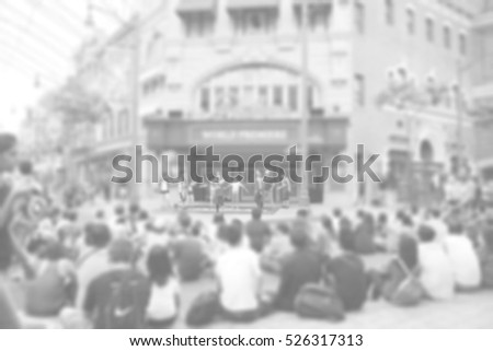 Background abstract blurred of People watch a dance show