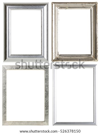 set of four silver picture frames