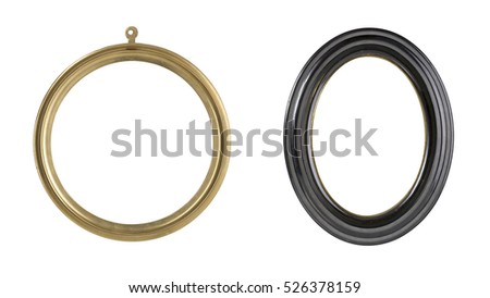 set of two round picture frames