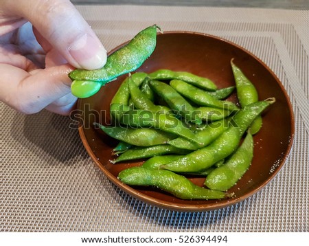 Japanese bean with salt  Royalty-Free Stock Photo #526394494