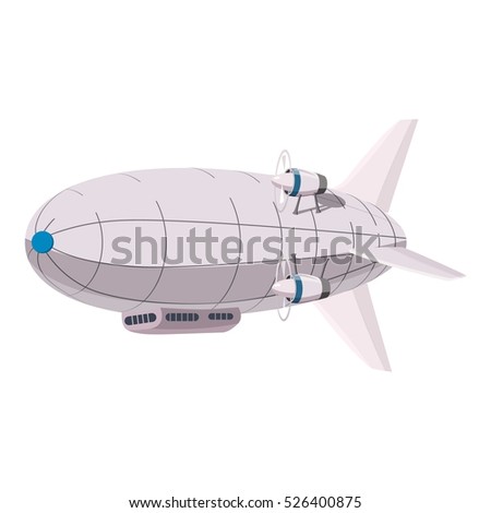 Cartoon illustration of airship vector icon for web design