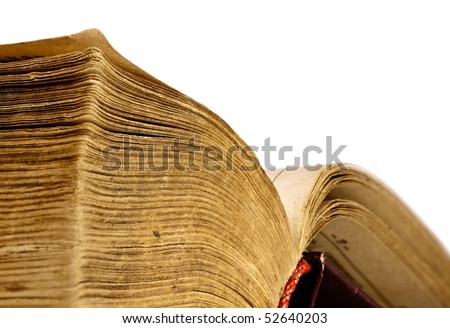 The open ancient book with old paper pages