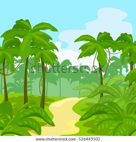 tropical jungle landscape. vector illustration