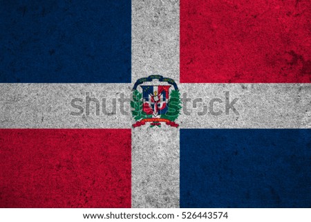  Dominican Republic flag on an old grunge background