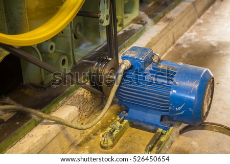 The electric motor in the production hall Royalty-Free Stock Photo #526450654