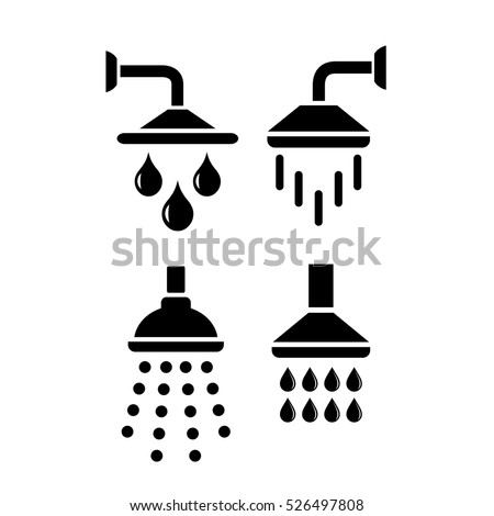 Shower vector icon on white background Royalty-Free Stock Photo #526497808