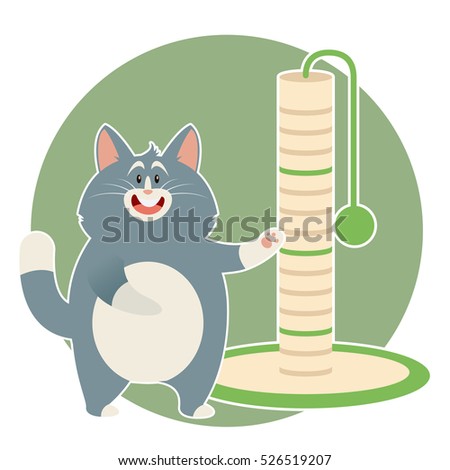 Vector image of the flat Cat and its Scratching Posts