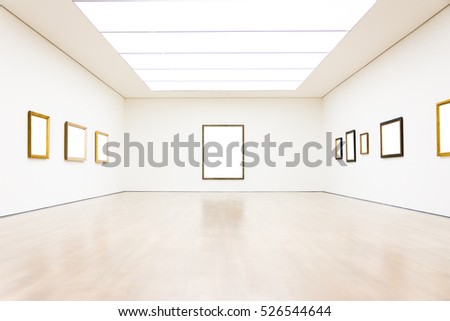 Modern Art Museum Frame Wall Clipping Path Isolated White Vector Illustration Template
