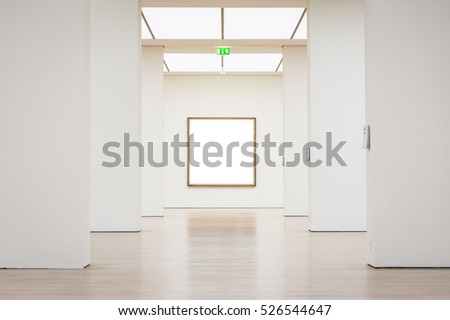Modern Art Museum Frame Wall Clipping Path Isolated White Vector Illustration Template Royalty-Free Stock Photo #526544647