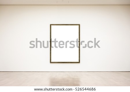 Modern Art Museum Frame Wall Clipping Path Isolated White Vector Illustration Template Royalty-Free Stock Photo #526544686