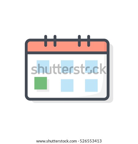 Business Meeting Colored Filled Icon Vector Calendar Shedule