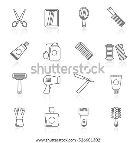 barber and Hair Salon icons - vector icon set