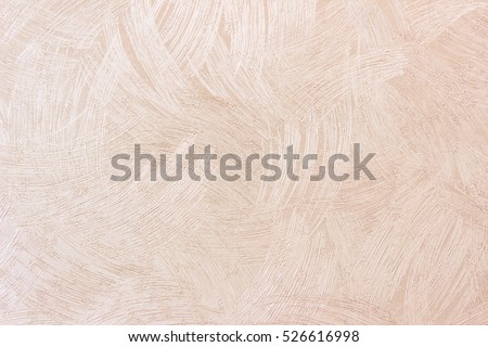 Paper wallpaper on the walls of  beige house with a scratch pattern. Abstract background, pastel cream colored vintage carpet, soft wrinkled pattern with golden faded lines on luxury bedroom in hotel. Royalty-Free Stock Photo #526616998