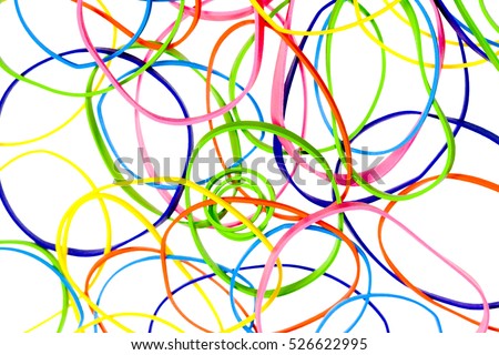Colorful Rubber Bands Floating
